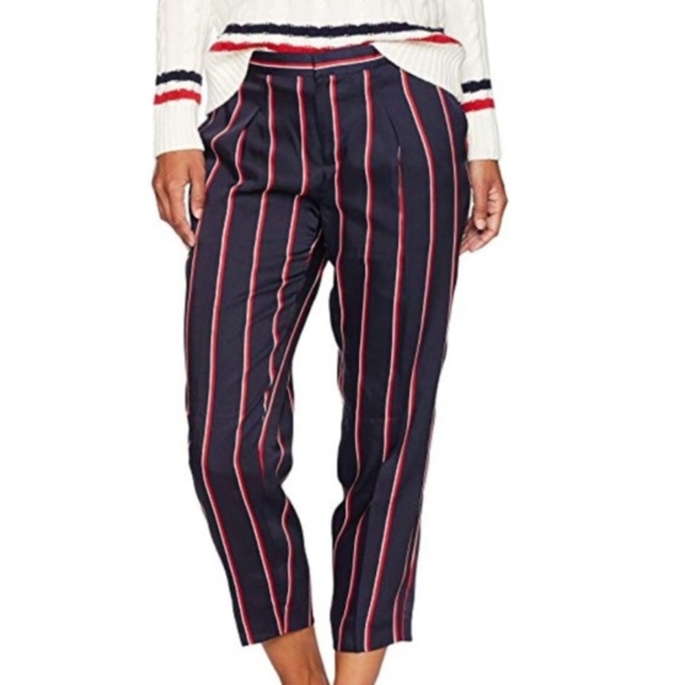Ralph Lauren Plus Size Crepe Striped Skinny Pants